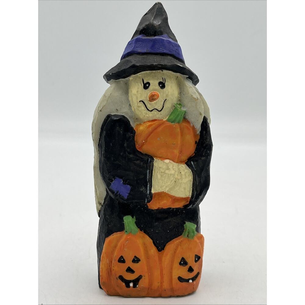 Vintage 1996 Hermitage Pottery Halloween Witch Pumpkin Decor Figurine Statue